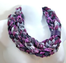 deep purple chain scarf necklace