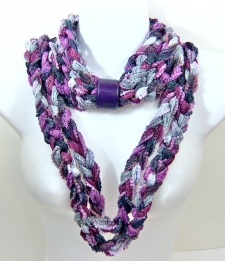 purple long loop scarf