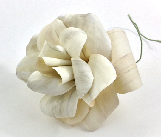 ivory painted paper flowers large