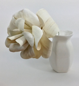large paper flowers ivory